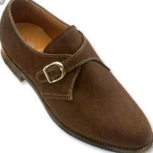 Alden 953 Monkstrap in Mocha kid suede. Size 9.